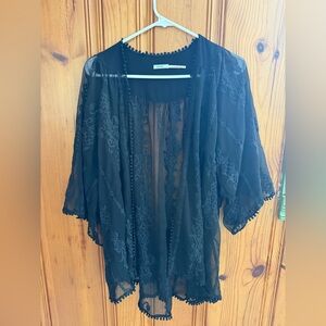 ❤️Kimchi Blue Black Lace Crochet Mesh Sheer Cardigan from Urban Outfitters